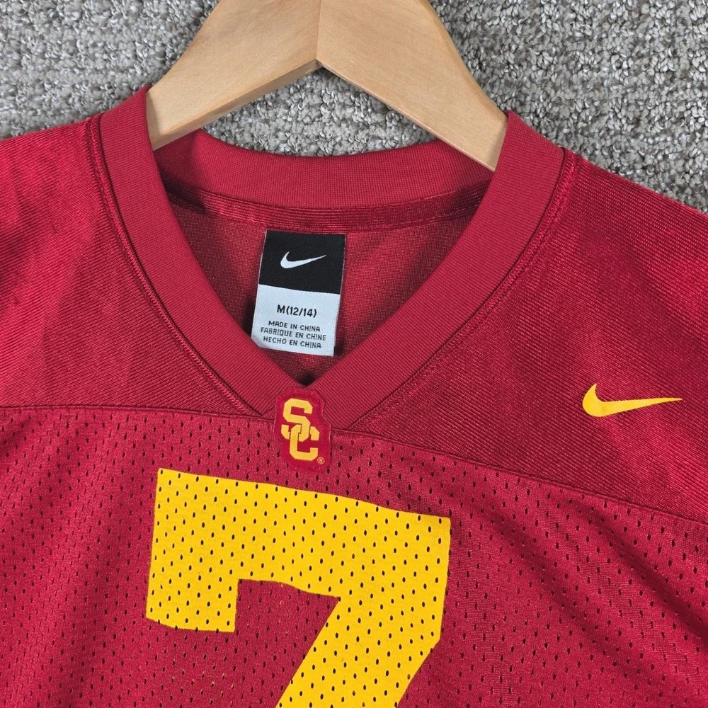 Nike USC Trojans Youth Football Jersey‎ Red Yellow Size Medium 12-14 #7